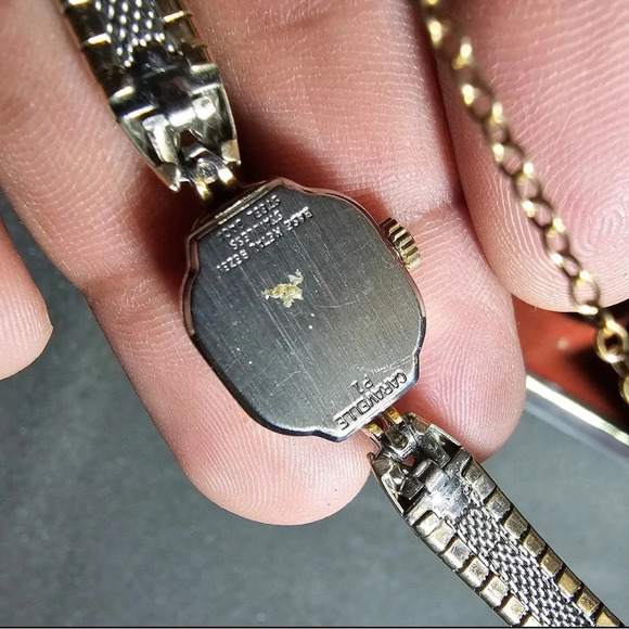 Vntg Caravelle By Bulova Ladies Mechanical Wind Cocktail Watch Gold Tone Working - Picture 11 of 11